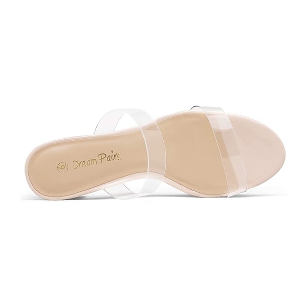 Two Strap Chunky Heel Sandals - NUDE TPU - 3
